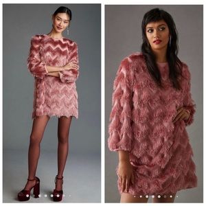 Anthropologie Hutch Fringed Chevron Dress